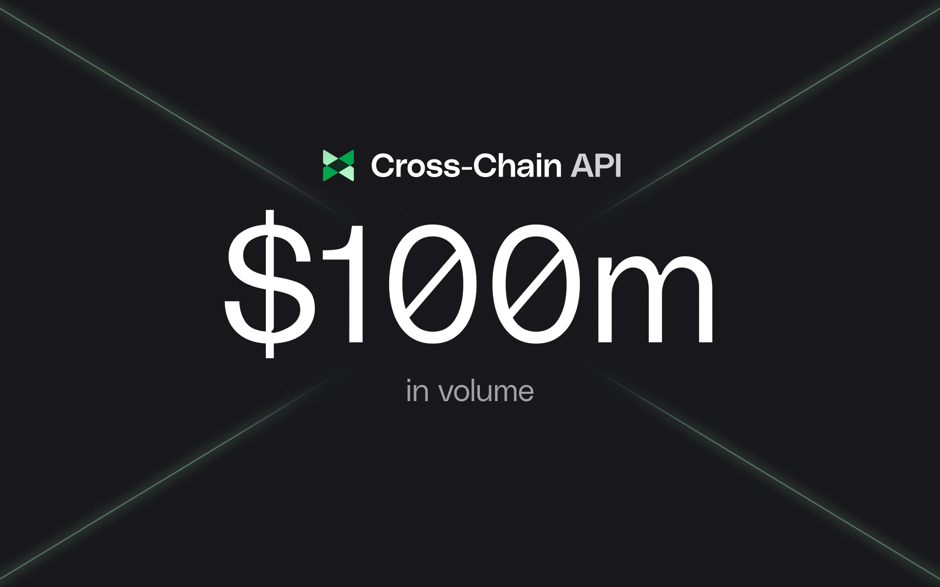 Cross-Chain API — $100m in volume